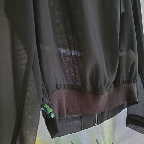 BCBGeneration Sheer Sequin Bomber Jacket - Picture 9 of 12